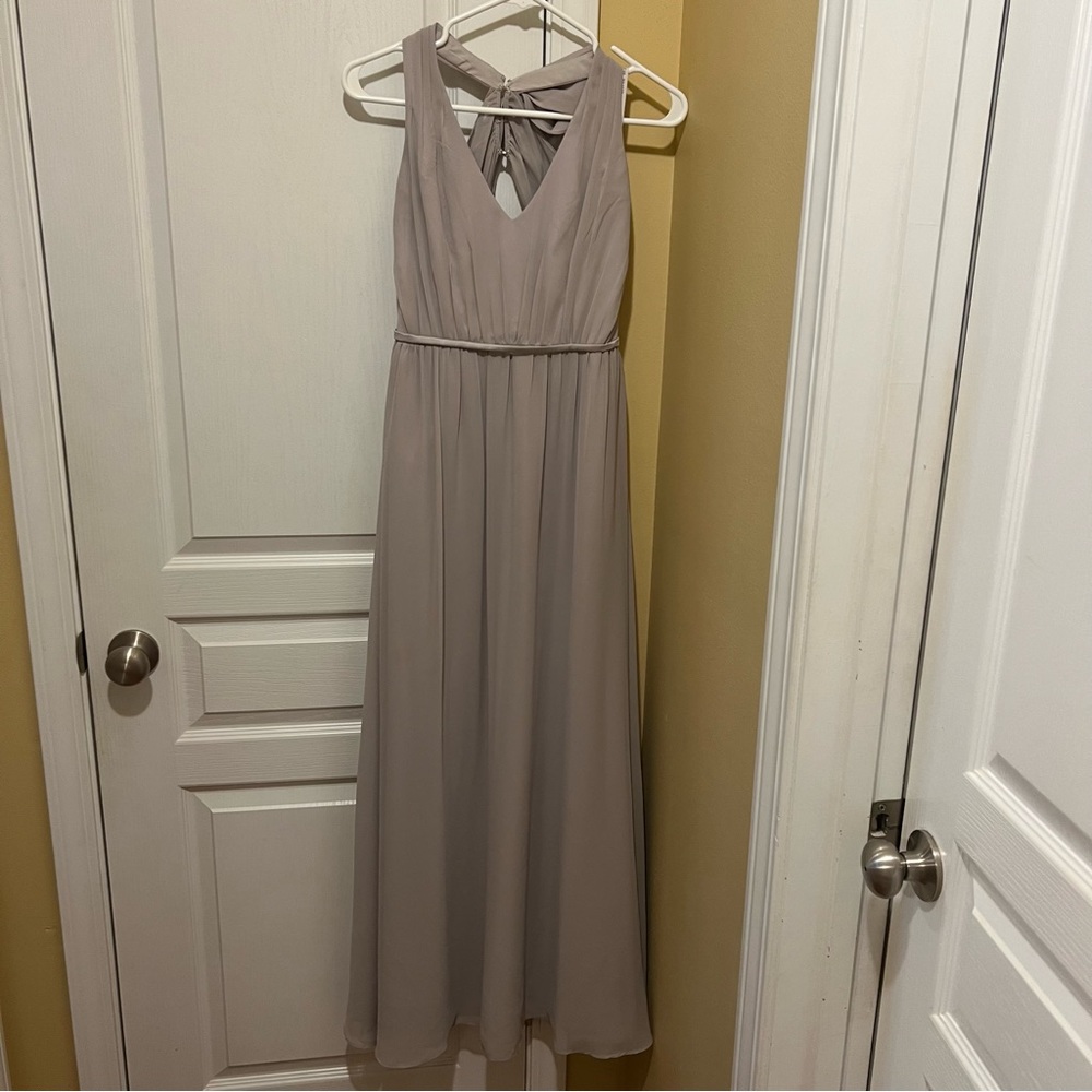 Light gray bridesmaid dress